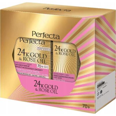 Perfecta 24k Gold Rose Oil Zestaw Kosmetyków Krem Do Twarzy i Pod Oczy 70+