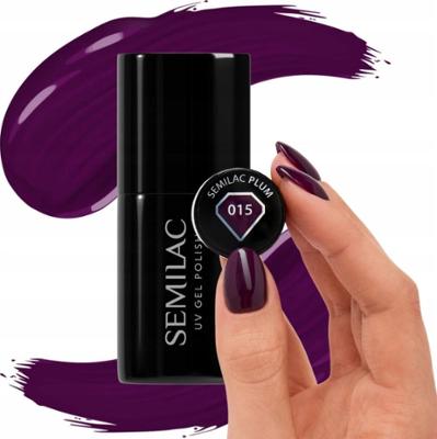 Semilac Lakier Hybrydowy Do Paznokci Plum 015 Ciemna Dojrzała Śliwka 7ml