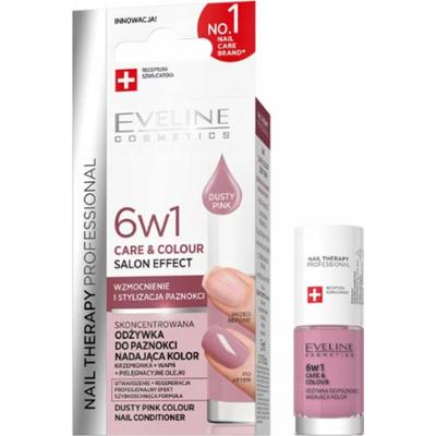 Eveline Nail Therapy 6w1 Wzmacniająca Odżywka Do Paznokci Dusty Pink 5ml