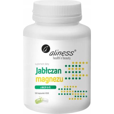 Aliness Jabłczan Magnezu z Witaminą B6 Suplement Diety Mięśnie 100 Kapsułek