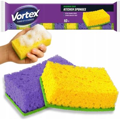 Vortex Gąbki Kuchenne Do Mycia Naczyń Zmywak Lekkie Dwustronne 10 Sztuk
