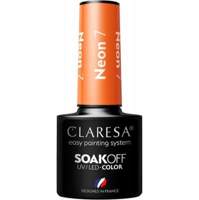 Claresa Lakier Hybrydowy Do Paznokci Wyrazisty Mocny Pomarańczowy Neon 7 5g