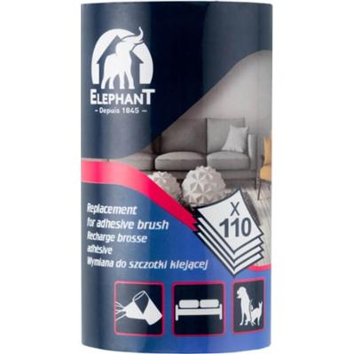 Elephant Klejąca Rolka Do Ubrań Tapicerki Zapas Do Szczotki 110 Listków