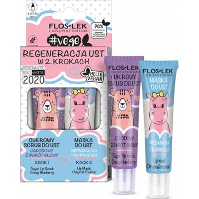 Floslek Vege Lip Care Zestaw Prezentowy Kosmetyków Peeling + Maska Do Ust