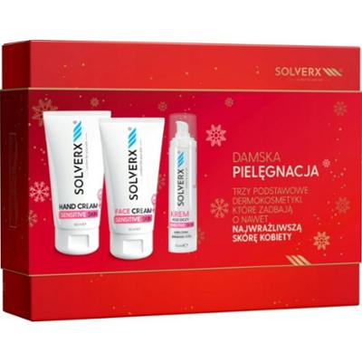 SOLVERX SENSITIVE SKIN Zestaw Prezentowy 3 Kosmetyków Krem Twarz Dłonie