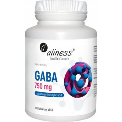 Aliness GABA Kwas Gamma Aminomasłowy 750mg Suplement Diety 100 Kapsułek