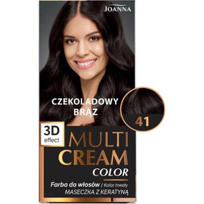 Joanna Multi Cream Color 3D Trwała Farba Do Włosów 41 Czekoladowy Brąz