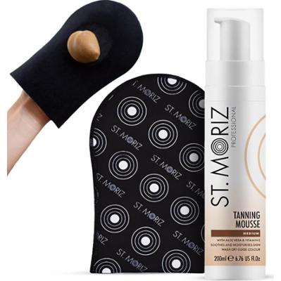 ST MORIZ Zestaw So Samoopalania Mus Samoopalający Bronzer Medium 200ml + Rękawica