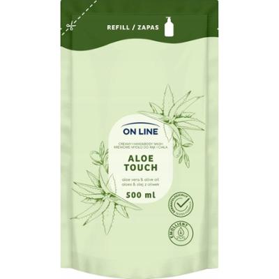 On Line Kremowe Mydło w Płynie Do Rąk Ciała Uzupełniające Aloe Touch 500ml