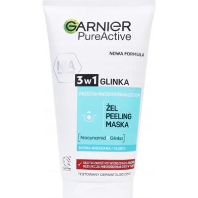 Garnier Czysta Skóra Żel Do Mycia Twarzy 3w1 Peeling Maska Glinka 150 ml
