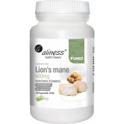 Aliness Lion's Mane Soplówka Jeżowata Suplement Koncentracja Pamięć 90 Kaps
