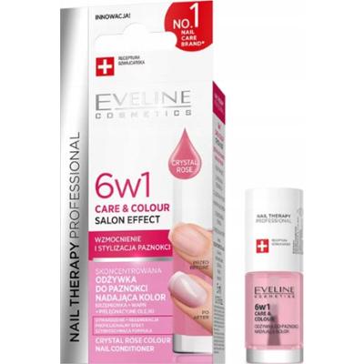 Eveline Nail Therapy 6w1 Wzmacniająca Odżywka Do Paznokci Crystal Rose 5ml