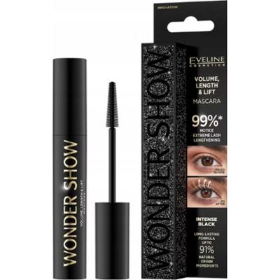 Eveline Wonder Show Pogrubiająco Wydłużający Tusz Do Rzęs Intense Black 7ml