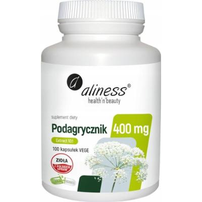 Aliness Podagrycznik Ekstrakt 10:1 400 mg Wątroba Odchudzanie 100 Kapsułek