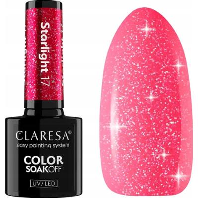 Claresa Lakier Hybrydowy Do Paznokci Różowy z Drobinkami Starlight 17 5g