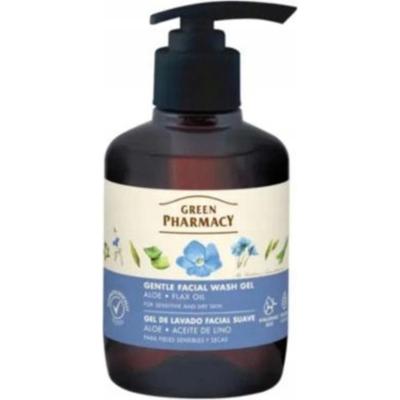 Green Pharmacy Żel Do Mycia Twarzy z Aloesem i Olejem Lnianym 270ml