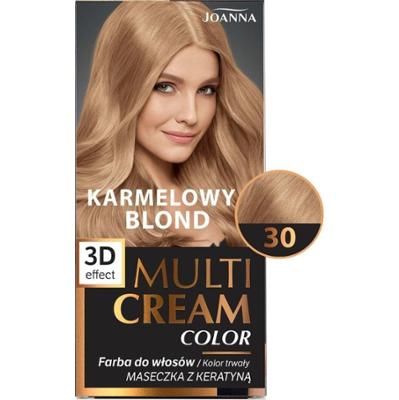 Joanna Multi Cream Color Efekt 3D Trwała Farba Do Włosów 30 Karmelowy Blond