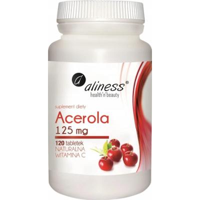 Aliness Acerola 125mg Suplement Diety Naturalna Witamina C 120 Kapsułek