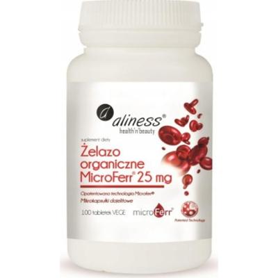 Aliness Żelazo Organiczne MicroFerr 25 mg Suplement Diety 100 Kapsułek
