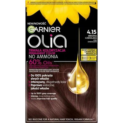 Garnier Olia Trwała Farba Do Włosów Bez Amoniaku 4.15 Mroźna Czekolada