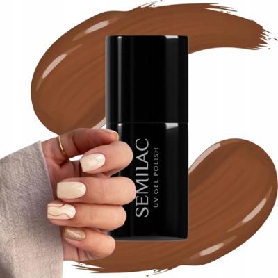 Semilac Lakier Hybrydowy Do Paznokci Mud Bath 653 Karmelowy Brąz 7ml