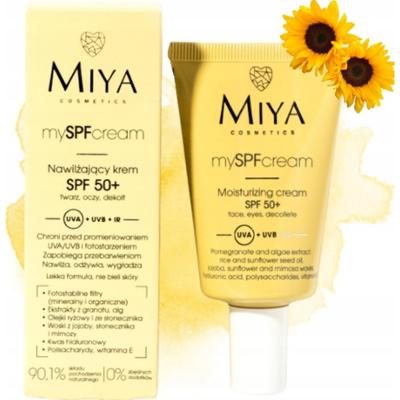 Miya mySPF Krem Nawilżający Do Twarzy Naturalny Ochronny SPF50+ 40ml