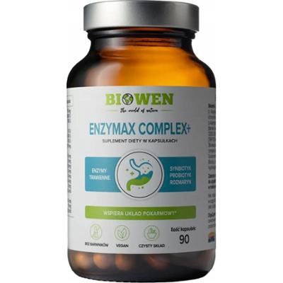 Biowen Enzymax Complex Enzymy Trawienne Błonnik Suplement Diety 90 Kapsułek