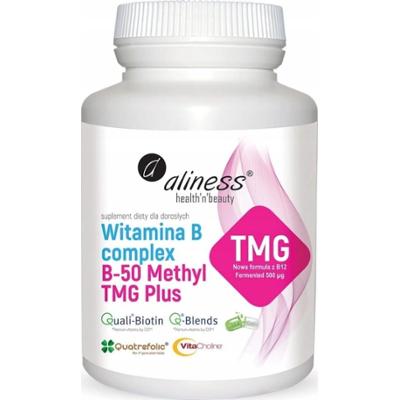 Aliness Witamina B Complex B-50 Methyl TMG Plus Suplement Diety 100 Kaps