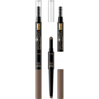 Eveline Brow Styler Kredka Do Brwi z Gąbeczką Szczoteczką 02  Dark Brown