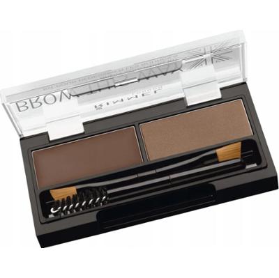 Rimmel Brow This Way Zestaw Cień + Pomada Do Brwi z Pędzelkiem Dark Brown