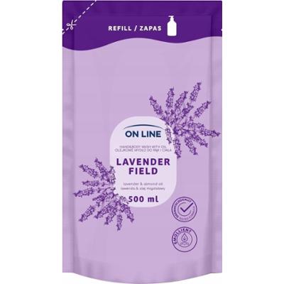 On Line Olejkowe Mydło w Płynie Do Rąk Ciała Uzupełniające Lavender 500ml