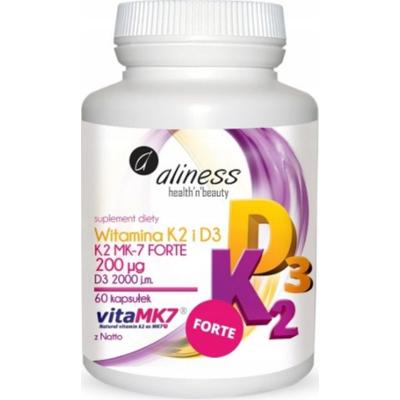 Aliness Witamina K2 MK-7 200 µg z Natto + D3 Suplement Diety 60 Kapsułek