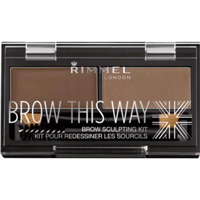 Rimmel Brow This Way Zestaw Cień + Pomada Do Brwi z Pędzelkiem Medium Brown