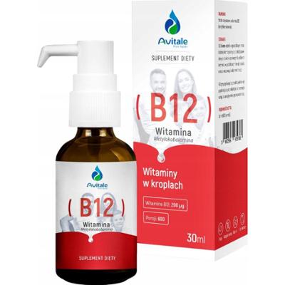 Aliness Avitale Witamina B12 200µg Suplement Diety Kropelki 600 Porcji