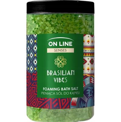 On Line Senses Brasilian Vibes Pieniąca Sól Do Kąpieli Guarana Babassu 480g
