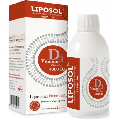 Aliness Liposol Witamina D3 4000 Suplement Odporność Kości Zęby Płyn 250ml