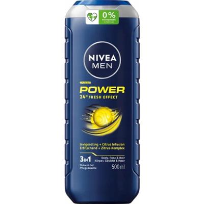 Nivea Men Power 3w1 Męski Żel Pod Prysznic Szampon Do Włosów Citrus 500ml