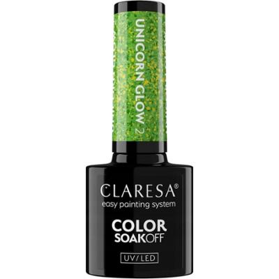 Claresa Lakier Hybrydowy Do Paznokci Zielony Drobinki Unicorn Glow 2 5g