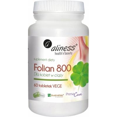 Aliness PrenaCare Folian 800 mcg Kwas Foliowy Dla Kobiet w Ciąży 60 Tab