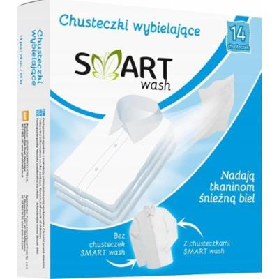 Smart Wash Chusteczki Wybielające Do Prania Białego 14 Sztuk