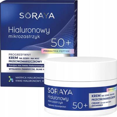 Soraya Hialuronowy Mikrozastrzyk Przeciwzmarszczkowy Krem Do Twarzy 50+ 50m