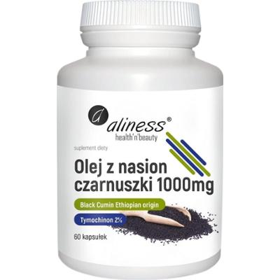 Aliness Olej z Nasion Czarnuszki 1000 mg Suplement Diety Odporność 60 Kaps