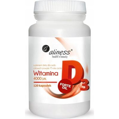 Aliness Witamina D3 Forte Oil 4000 j.m. Suplement Diety 120 Kapsułek
