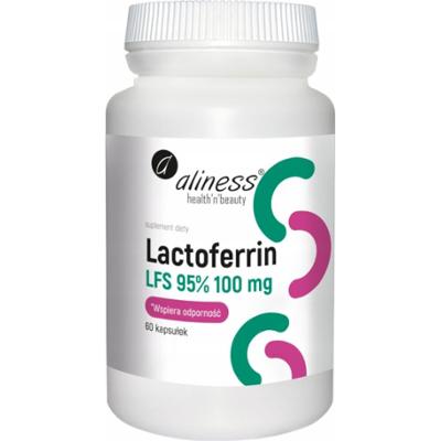 Aliness Laktoferyna LFS 95% 100mg Suplement Diety Witamina C 60 Kapsułek