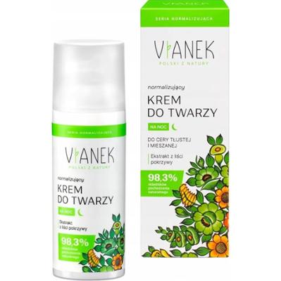 Vianek Normalizujący Krem Do Twarzy Łagodzący Podrażnienia Na Noc 50ml