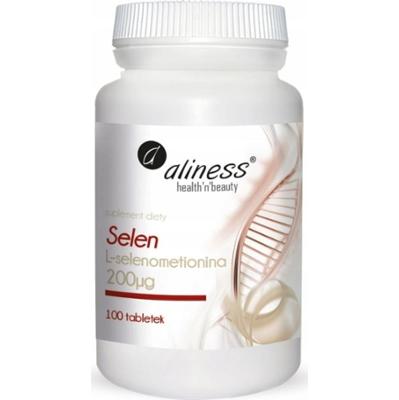 Aliness Selen L-selenometionina 200 mcg Suplement Diety Odporność 100 Tab