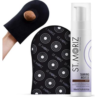 ST MORIZ Zestaw Do Samoopalania Mus Samoopalający Bronzer Dark 200ml + Rękawica