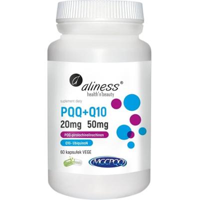 Aliness PQQ 20 mg + Koenzym Q10 50 mg Suplement Diety Serce Mózg 60 Kaps
