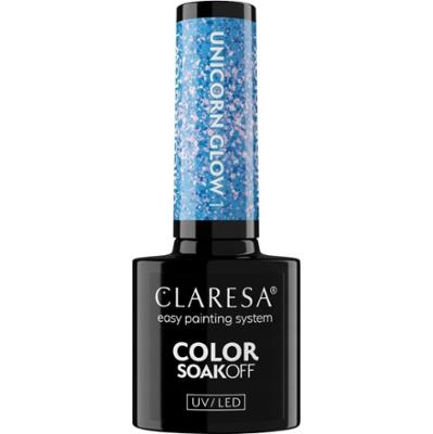 Claresa Lakier Hybrydowy Do Paznokci Niebieski Drobinki Unicorn Glow 1 5g