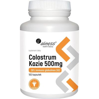 Aliness Colostrum Kozie 500mg Suplement Diety Odporność 100 Kapsułek